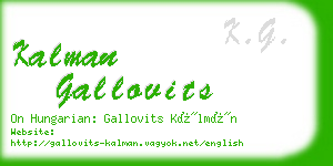 kalman gallovits business card